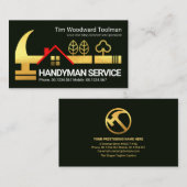Gouden Handyman Hammer Rooftop Visitekaartje (Voorkant / Achterkant)