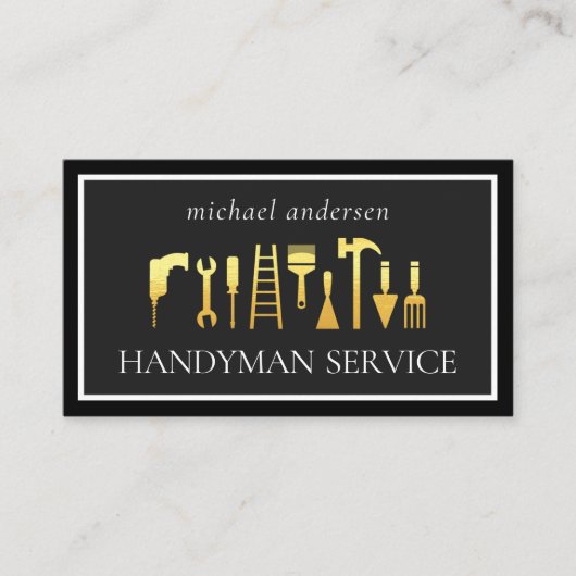 Gouden Handyman Tools Frame Visitekaartje (Voorkant)