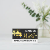 Gouden Handyman Tools Home Landschap Visitekaartje (Staand voorkant)
