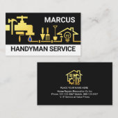 Gouden Handyman Tools Home Landschap Visitekaartje (Voorkant / Achterkant)
