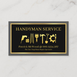 Gouden Handyman Tools Home Reparaties Visitekaartje