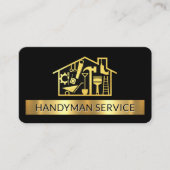 Gouden Handyman Tools Home Streep Visitekaartje (Voorkant)