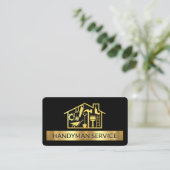 Gouden Handyman Tools Home Streep Visitekaartje (Staand voorkant)