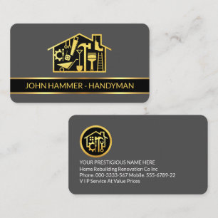 Gouden Handyman Tools Home Streep Visitekaartje