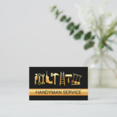 Gouden Handyman Tools Laag Visitekaartje (Staand voorkant)