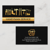 Gouden Handyman Tools Laag Visitekaartje (Voorkant / Achterkant)