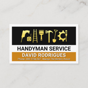 Gouden Handyman Tools Lagen Visitekaartje