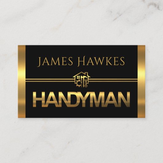 Gouden Handyman Tools Panels Visitekaartje (Voorkant)