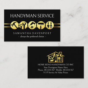 Gouden Handyman Tools Randlijn Visitekaartje