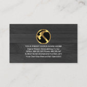 Gouden Handyman Tools Tab op zwart hout Visitekaartje (Achterkant)