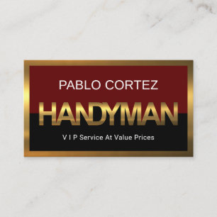 Gouden Handyman Uithangbord Frame Visitekaartje