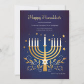 Gouden Hanukkah-uitnodiging Kaart (Voorkant)