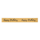 Gouden 'Happy Birthday' Gedrukte Ribbon Roll Satijnen Lint (Voorkant)