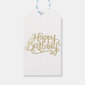 Gouden Happy Birthday Gift Labels Cadeaulabel (Voorkant)