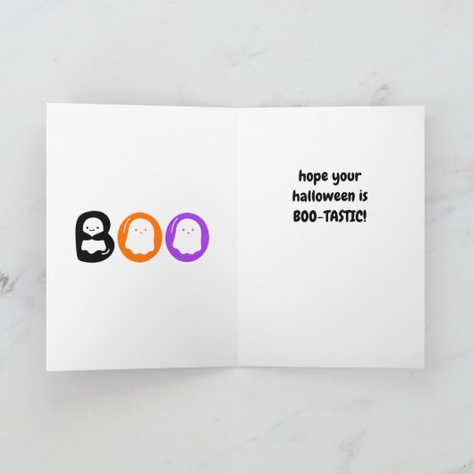 Gouden Happy Halloween Kaart (Binnen)