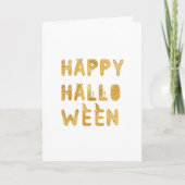 Gouden Happy Halloween Kaart (Voorkant)