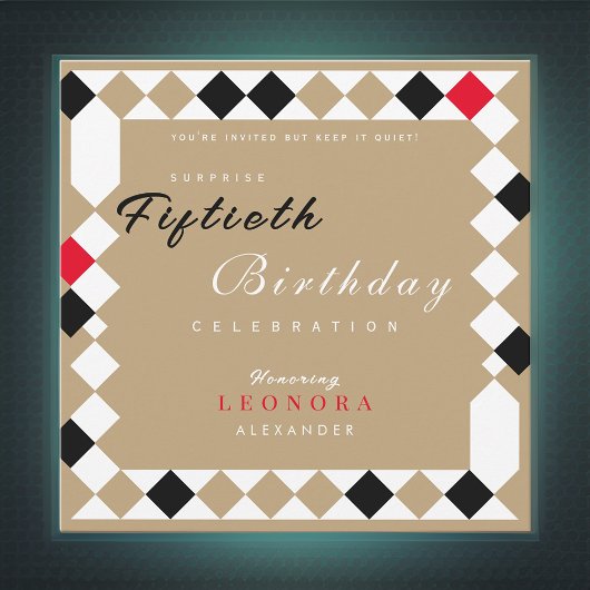 Gouden Harlekijn Diamant Patroon Verrassing Verjaa Kaart