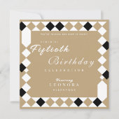 Gouden Harlekijn Diamant Patroon Verrassing Verjaa Kaart (Voorkant)