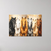 Gouden Harmonie Paarden Paletmes Canvas Print (Voorkant)