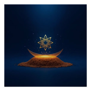 Gouden Harmonie – Shree Yantra's Goddelijke Resona Perfect Poster