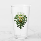 Gouden Harp en Groene Shamrocks Glas (Achterkant)