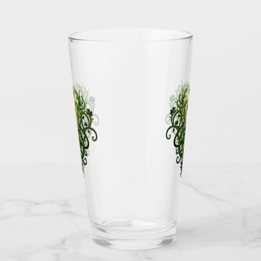 Gouden Harp en Groene Shamrocks Glas (Links)