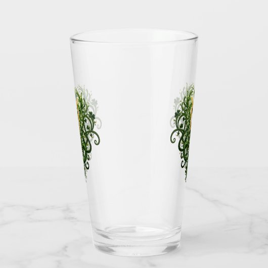 Gouden Harp en Groene Shamrocks Glas (Rechts)