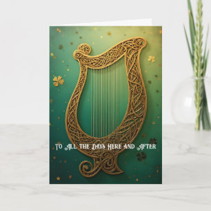 Gouden Harp Ierse Toast St. Patrick's Day Feestdagen Kaart