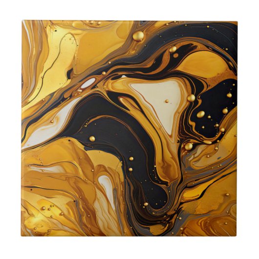 Gouden Hars Kunst Keramische Tegel Tegeltje (Voorkant)