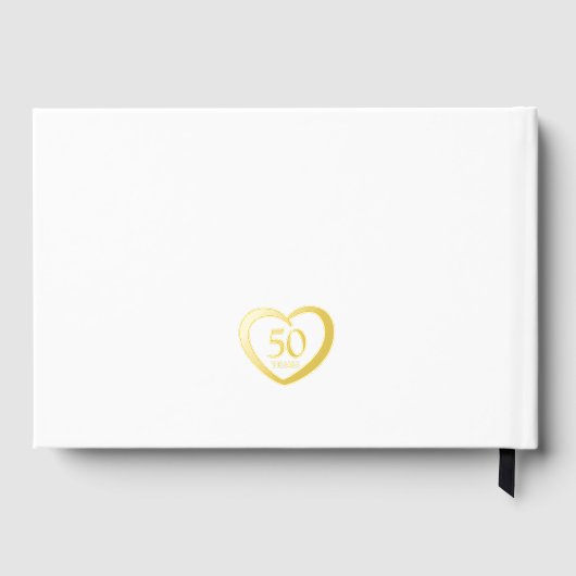 Gouden hart 50ste huwelijksverjaardag foto's wit gastenboek (Achterkant)
