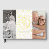 Gouden hart 50ste huwelijksverjaardag foto's wit gastenboek (Voorkant)