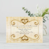 Gouden Hart 50ste Verjaardag Kaart (Staand voorkant)