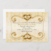 Gouden Hart 50ste Verjaardag Kaart (Voorkant / Achterkant)