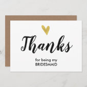 Gouden Hart | Bedankt Voor Het Zijn Mijn Bruidsmei (Voorkant / Achterkant)