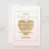 Gouden Hart Blush Roze Ombre Vrijgezellenfeest Kaart (Voorkant)