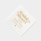 Gouden Hart Bruidsdouche Script Huwelijk Folie Servetten (Rechts)