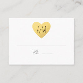 Gouden hart bruiloft escort plaats kaart plaatskaartje