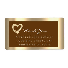 Gouden Hart Bruine Lijst Bruiloft Bruids RSVP Etiket