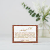 Gouden Hart Diamant Script Trouwwebsite Bordeaux Informatiekaartje (Staand voorkant)
