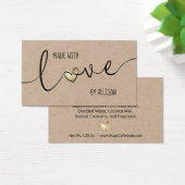 Gouden Hart Elegant Gemaakt Met Liefde Kraft Cadea Visitekaartje (Bureau)