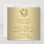 Gouden Hart Elegant Goud 50ste Huwelijksverjaardag Kaart (Achterkant)