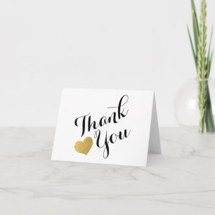 Gouden Hart Elegante Typografie Trouw Dank Je Bedankkaart