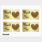 Gouden Hart en Glitter 'Dank U" Stickers (Vel)