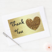 Gouden Hart en Glitter 'Dank U" Stickers (Envelop)