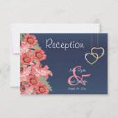 Gouden Hart en Koraal Bloemen - Ontvangst Kaart (Voorkant)