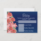 Gouden Hart en Koraal Bloemen - RSVP (Achterkant)