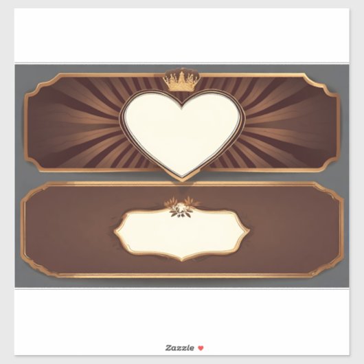 Gouden Hart en Lauwer Icons Sticker (Vel)