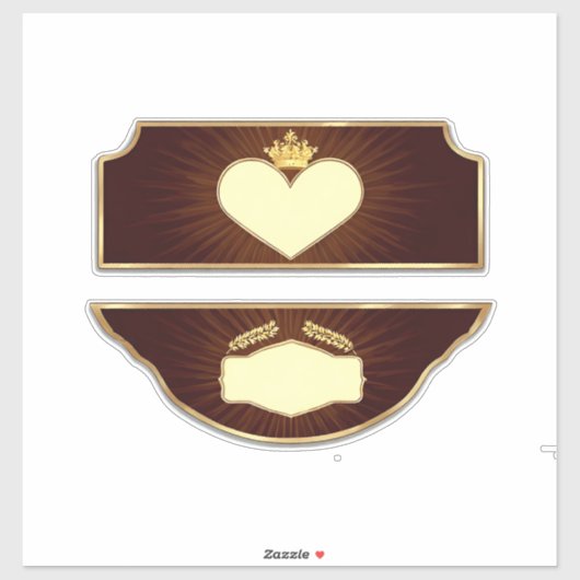 Gouden Hart en Lauwer Icons Sticker (Vel)