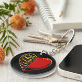 Gouden Hart en Ribcage Fusion Sleutelhanger (Voorkant Rechts)