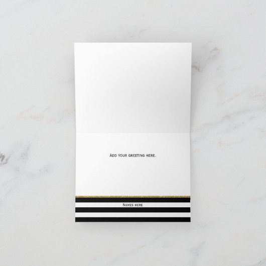 Gouden Hart en Strepen Dank U Kaart (Binnen)